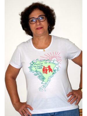 Camiseta Baby Look Branca Pastoral da Saúde Nacional